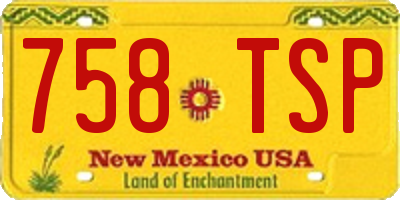 NM license plate 758TSP