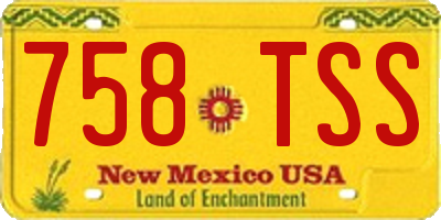 NM license plate 758TSS