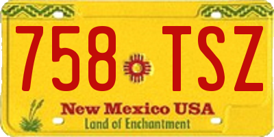 NM license plate 758TSZ