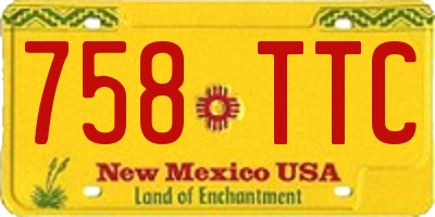 NM license plate 758TTC