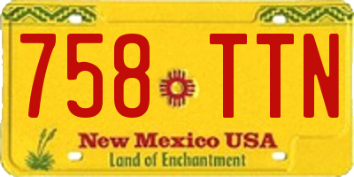 NM license plate 758TTN
