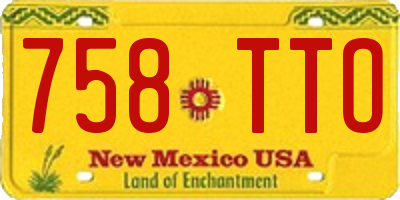 NM license plate 758TTO