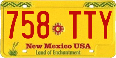 NM license plate 758TTY