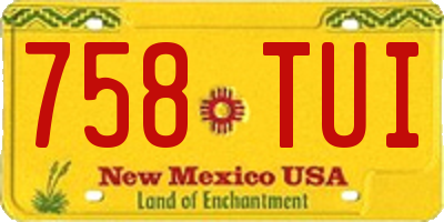 NM license plate 758TUI