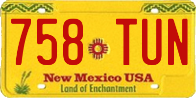 NM license plate 758TUN