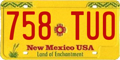 NM license plate 758TUO