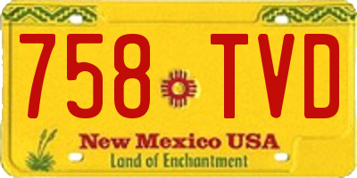 NM license plate 758TVD