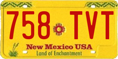 NM license plate 758TVT
