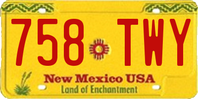 NM license plate 758TWY