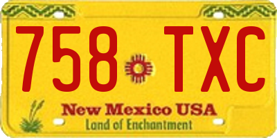 NM license plate 758TXC