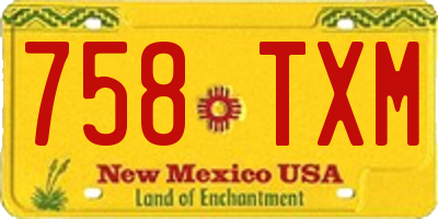 NM license plate 758TXM
