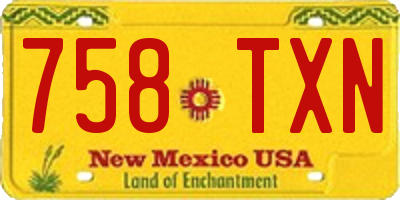NM license plate 758TXN