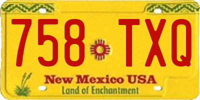 NM license plate 758TXQ