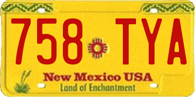 NM license plate 758TYA