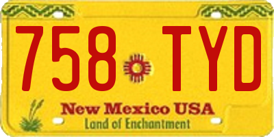 NM license plate 758TYD