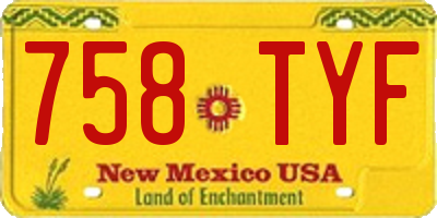 NM license plate 758TYF
