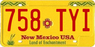 NM license plate 758TYI