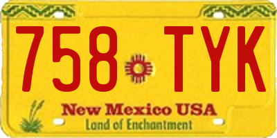 NM license plate 758TYK