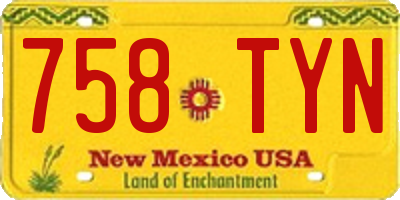 NM license plate 758TYN