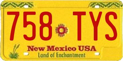 NM license plate 758TYS