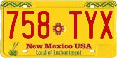 NM license plate 758TYX