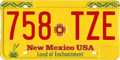 NM license plate 758TZE