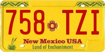 NM license plate 758TZI
