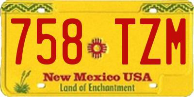 NM license plate 758TZM