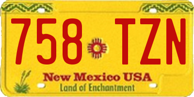 NM license plate 758TZN