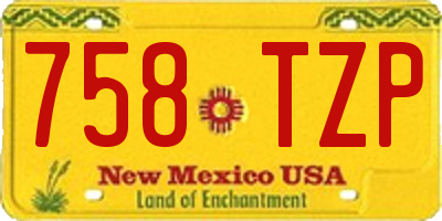 NM license plate 758TZP