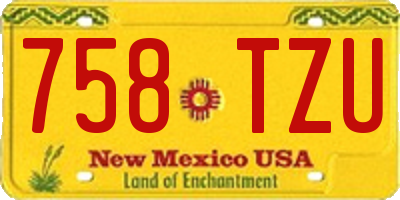 NM license plate 758TZU