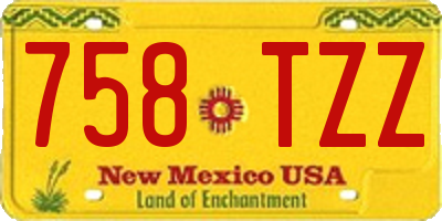 NM license plate 758TZZ