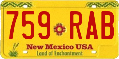 NM license plate 759RAB