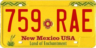 NM license plate 759RAE