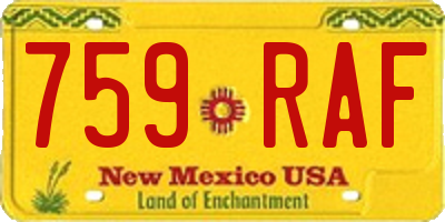 NM license plate 759RAF
