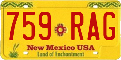 NM license plate 759RAG