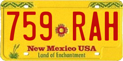 NM license plate 759RAH