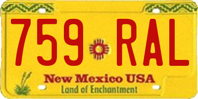 NM license plate 759RAL