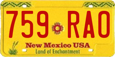 NM license plate 759RAO