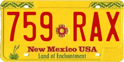 NM license plate 759RAX
