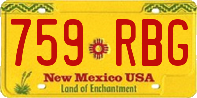 NM license plate 759RBG
