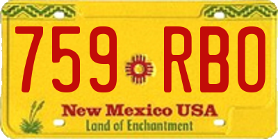 NM license plate 759RBO