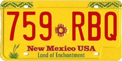 NM license plate 759RBQ