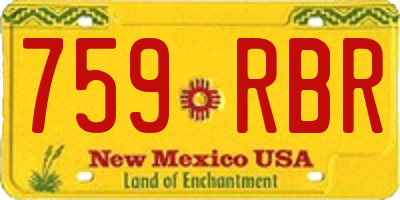 NM license plate 759RBR