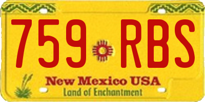 NM license plate 759RBS