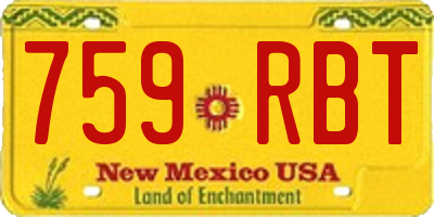 NM license plate 759RBT