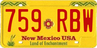 NM license plate 759RBW