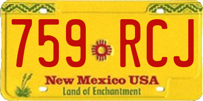 NM license plate 759RCJ