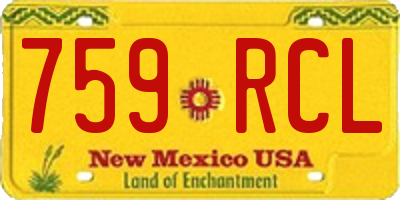 NM license plate 759RCL