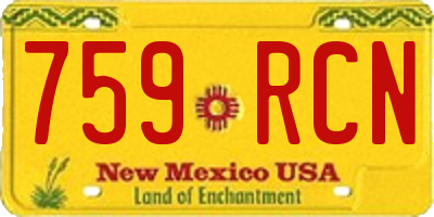 NM license plate 759RCN
